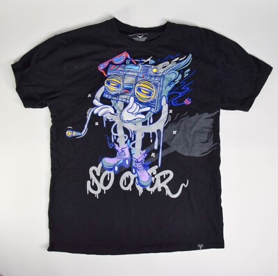 Screenshot Brand Premium Mens Graphic Screened Black Boombox T-Shirt | Size 2XL