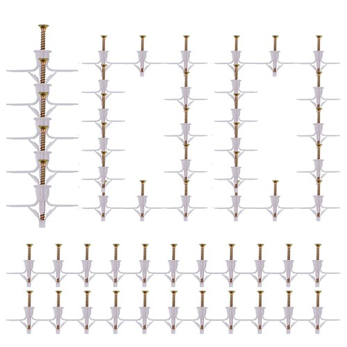 50/100pcs Plasterboard Wall Plugs and Screws Wall Fixing Expansion Plug Anchor - Picture 15 of 16