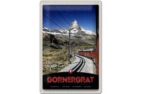 Blechschild Reise 20X30Cm Gornergrat Schweiz Gebirge Schnee Bahn Schild Tin Sign