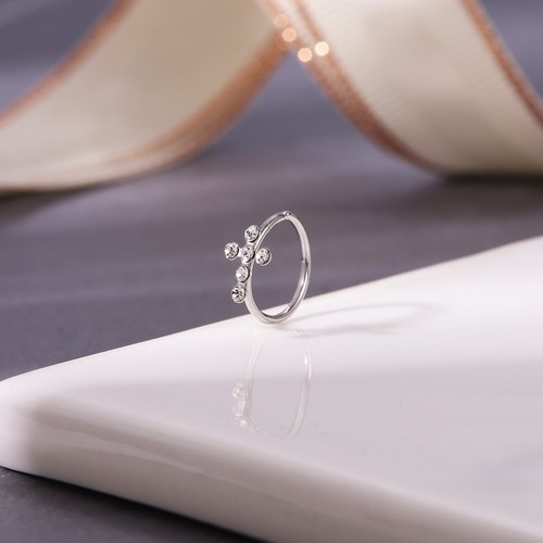 23Pcs/Set 20G Nose Ring Hoop Stainless Steel CZ Opal Nostril Piercing Jewelry - Picture 5 of 53