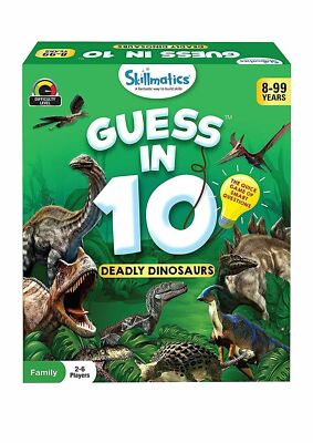 Guess in 10 Deadly Dinosaurs Super Fun Card Game Ages 8+ Years & Up Kids