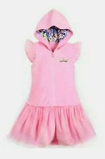 Disney Store Girls 3 Princess Pink Swim Beach Cover Up Tutu Ruffle Robe