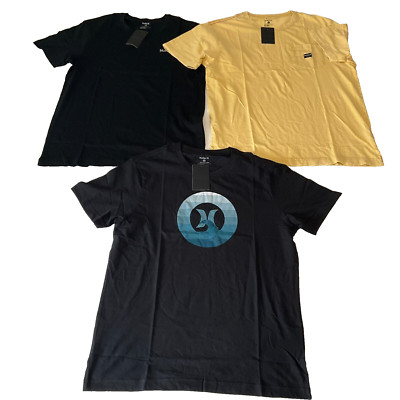 Hurley Short Sleeve T Shirts Mens Size L Multicolor 3 Shirts