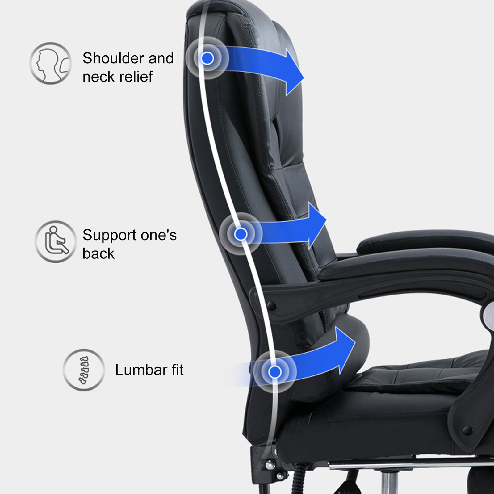 Massage Gaming Chair Ergonomic Reclining Executive Office Chair Massage Swivel-image