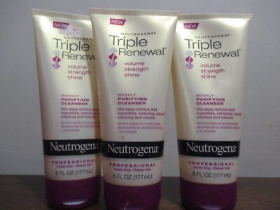 Lot of 3 Neutrogena Triple renewal purifying cleanser 6 fl oz each