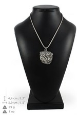 Mops 2 - zawieszka z wizerunkiem psa na srebrnym łańcuszku ArtDog typ2