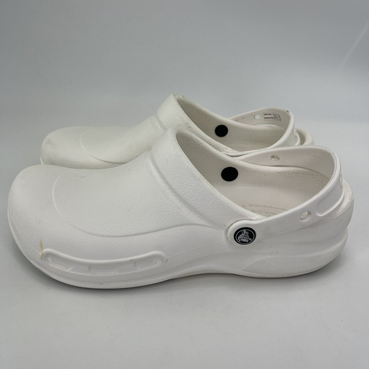 Crocs Men\'s Bistro Work Clog Size 10 Solid White Slip Resistant Water Friendly Crocs-at-Work-Unisex-Bistro-  main image 3