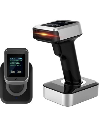 Symcode 2D QR Bluetooth Barcode Scanner with Screen Display with Charging Base