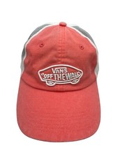 Vans Orange Red Hat Mesh Baseball Cap Strapback OFF THE WALL Small