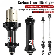 Superlight Road Bike Carbon Fiber Hub Quick Release 24H Front 2 Rear 4 Bearing