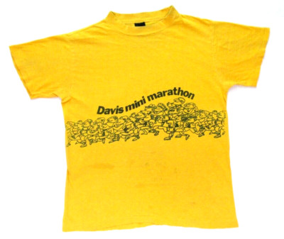 Vintage 80s DAVIS MINI MARATHON California 5k Single-Stitch Yellow Shirt -Mens M