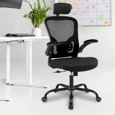 Ergonomic Office Desk Chair with Headrest Adjustable Lumbar Support High  Back
