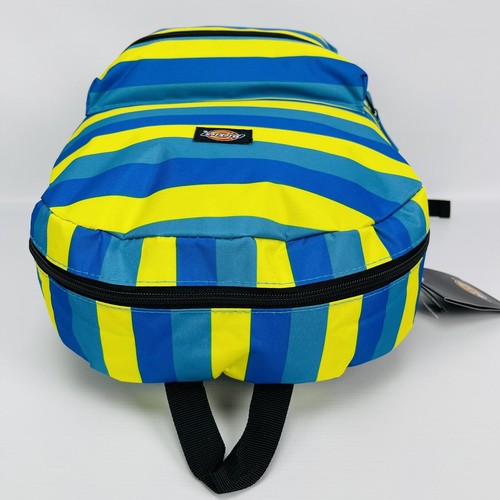 Mochila Dickies The Freshman Student azul amarillo a rayas 17"" con bolsillo para computadora portátil - Imagen 8 de 24