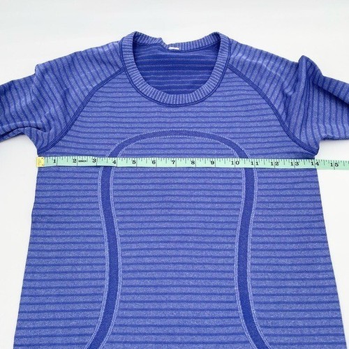 Lululemon Swiftly Tech Long Sleeve Crew Top Heathered Sapphire Blue Size 4 - Picture 7 of 8