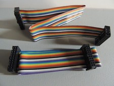 2 pack of 1 ft 20-Pin 2x10 Female to Female 2.54mm-Pitch IDC Flat Ribbon Cable