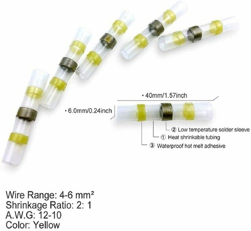 1000pcs Waterproof Solder Seal Sleeve Heat Shrink Butt Wire Connectors Terminals - Picture 5 of 12