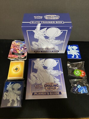 Pokemon TCG Chilling Reign Blue Elite Trainer Box Ice Rider Calyrex OPENED READ