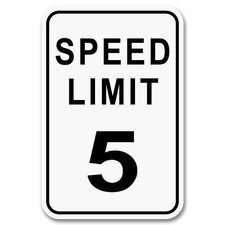 Speed Limit 5 MPH 12"x18" Aluminum Sign