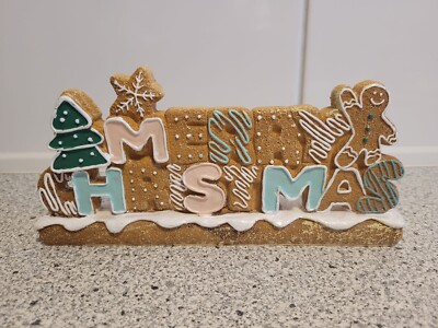 Lebkuchenmann, Gingerbread Merry Christmas Deko-Schriftzug, TK-Maxx NEU
