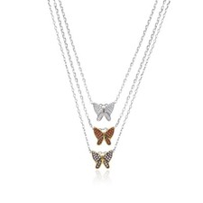 Collana donna a tre fili con farfalle Trova Gioielli 7299-C