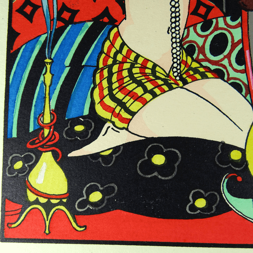 Art Deco Art Lithograph Orient Lady Mata Hari Oriental Woman Art 1930s - Picture 7 of 12