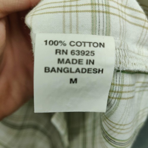 Vintage 90s Gotcha Shirt Youth Boys Medium Tan Plaid Short Sleeve Button Up Y2K - Picture 5 of 10