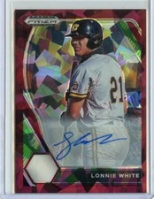 2021 Panini Prizm Draft Picks Base Auto Burgundy Cracked Ice #64 Lonnie White