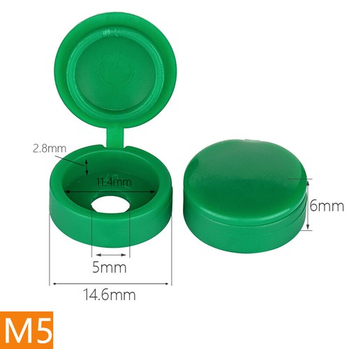 PLASTIC FOLD OVER HINGED SCREW COVER CAPS M4/M5 SCREW M4*16-M4*50 Multipl colors - Picture 31 of 38