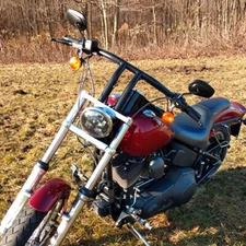 Fat 1-1/4" Black 8" Rise Pullback T-Bars Handlebars Drag For Harley Softail Dyna