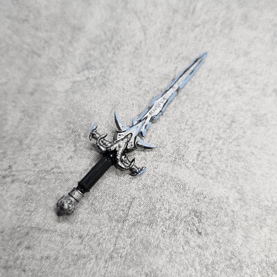 Weathered Frostmourne Sword Handpainted for Blocks Minifigure DrA Warcraft Blue