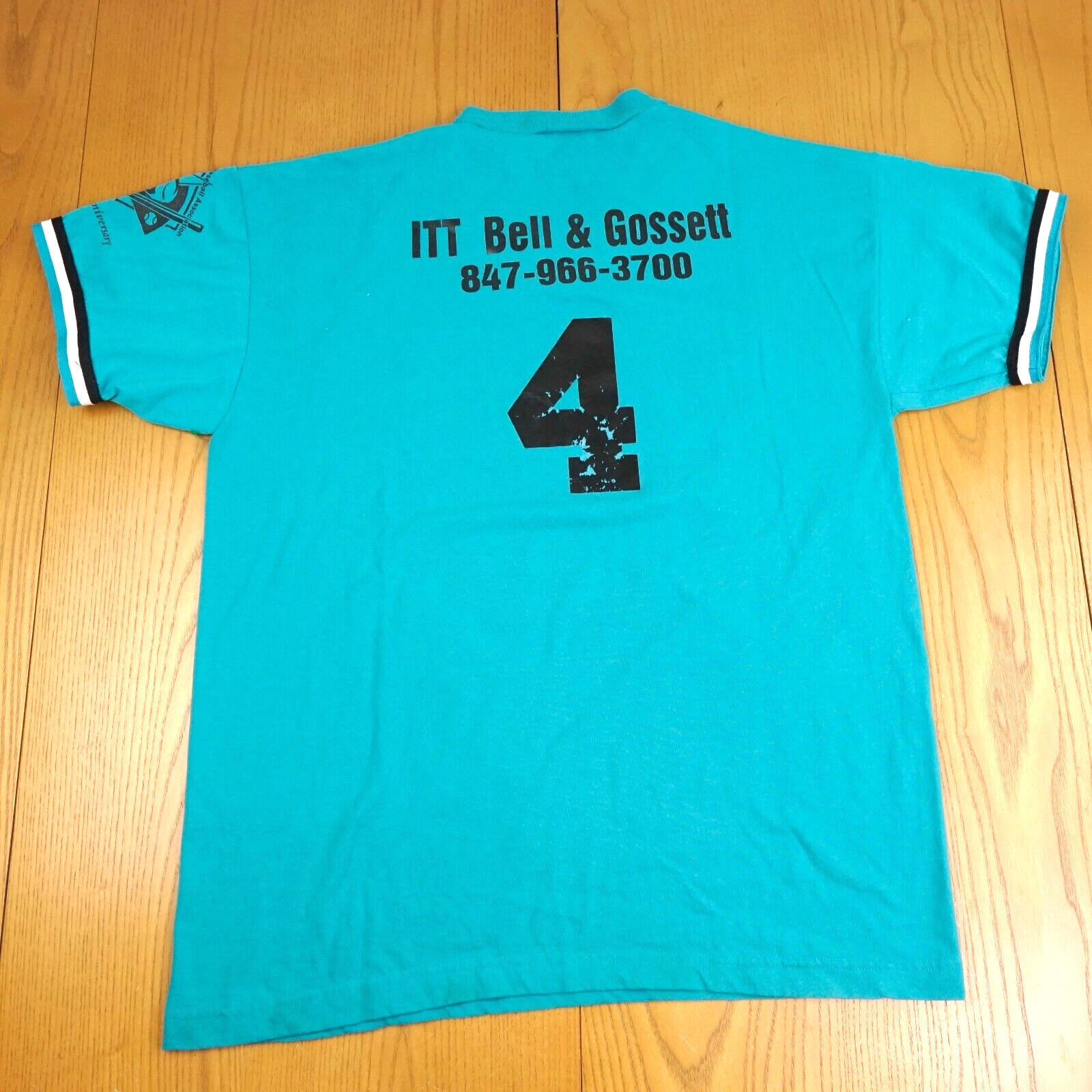 T shirt vintage Florida Marlins grande blu 2000 y2k Pony League Baseball Little