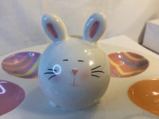 Easter Egg Bunny Plate 8.5” Holds 8 Eggs Bunny In Center of Plate ADORABLE CUTE
