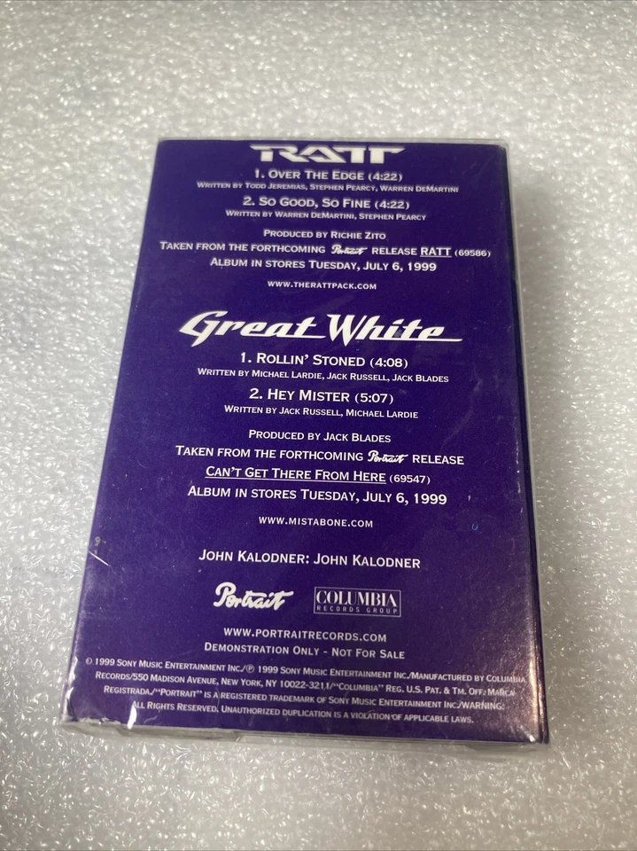 Ratt / Great White – Sampler SEALED PROMO CASSETTE - Image 2 of 3