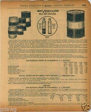 1920 CARTA PUBBLICITARIA Veedol motore olio tamburo trattore fusti resistenti