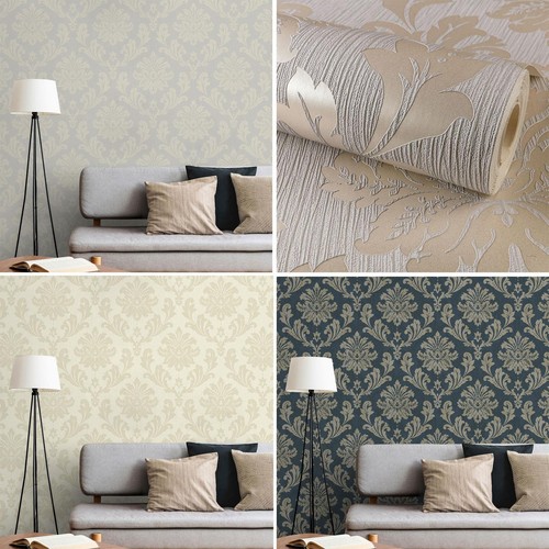 Louisa Damask Wallpaper Metallic and Glitter Effect Grandeco eBay