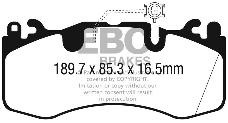 EBC FITS 2016+ Maserati Levante 3.0TT (424) Yellowstuff Front Brake Pads