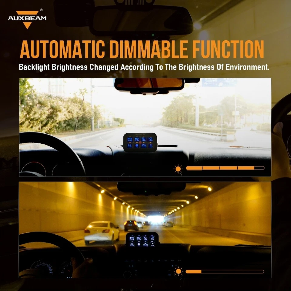 Caja de sistema de relé de control de circuito de encendido y apagado panel de interruptor de 8 velocidades Auxbeam para Toyota Foto 4 de 4