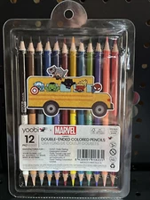 Yoobi Marvel Colored Pencils Set of 12 Double-Ended Colored Pencils School Suppl