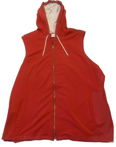 Weekends by Chico's 3 Standard Sz XL-16 Red Sleeveless Hoodie Full Zip 3 Season - Bild 2 von 5