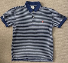 Brooks Brothers Men  s Slim Fit Polo Shirt Medium Blue Striped 100 Cotton