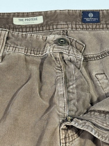 AG Adriano Goldschmied The Protege Corduroy Pants Mens 40x34 Brown Distressed - Picture 6 of 16