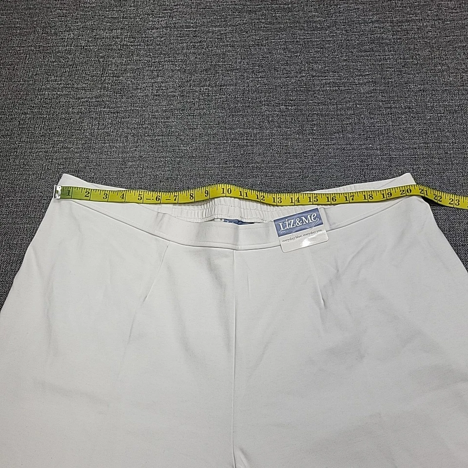 Pantalones cortos Liz and Me para mujer elegantes de uso diario 3X talla grande blancos Foto 4 de 4