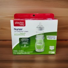 Playtex Baby Drop-Ins Nurser Bottles with Liners - 3 Bottles  15 Liners New