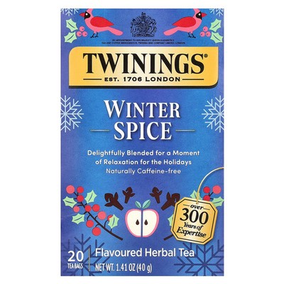 Flavored Herbal Tea, Winter Spice, Caffeine Free, 20 Tea Bags, 1.41 oz (40 g)