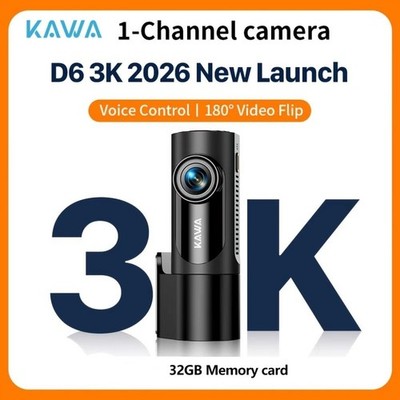 2026 Newest 3k Dash Cam, KAWA D6 3K Voice Control