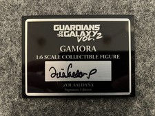 Hot Toys Gamora MMS483 | Hand Signed Plaque | Zoe Saldaña Autograph