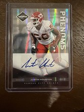 2011 Justin Houston Rookie Card Panini Limited Phenoms Auto /199 #176 Chiefs. rookie card picture
