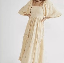 Free People Dahlia Embroidered Maxi Dress M