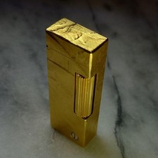 Vintage Dunhill Rolla Gas Lighter Gold Coral ⓓ Mark Working Condition