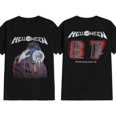 Helloween T-Shirt Herren Seven Keys Tour 87 schwarz